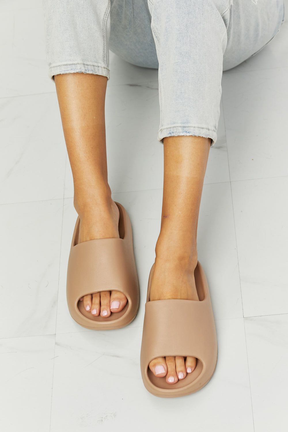 NOOK JOI In My Comfort Zone Slides in Beige  Trendsi   