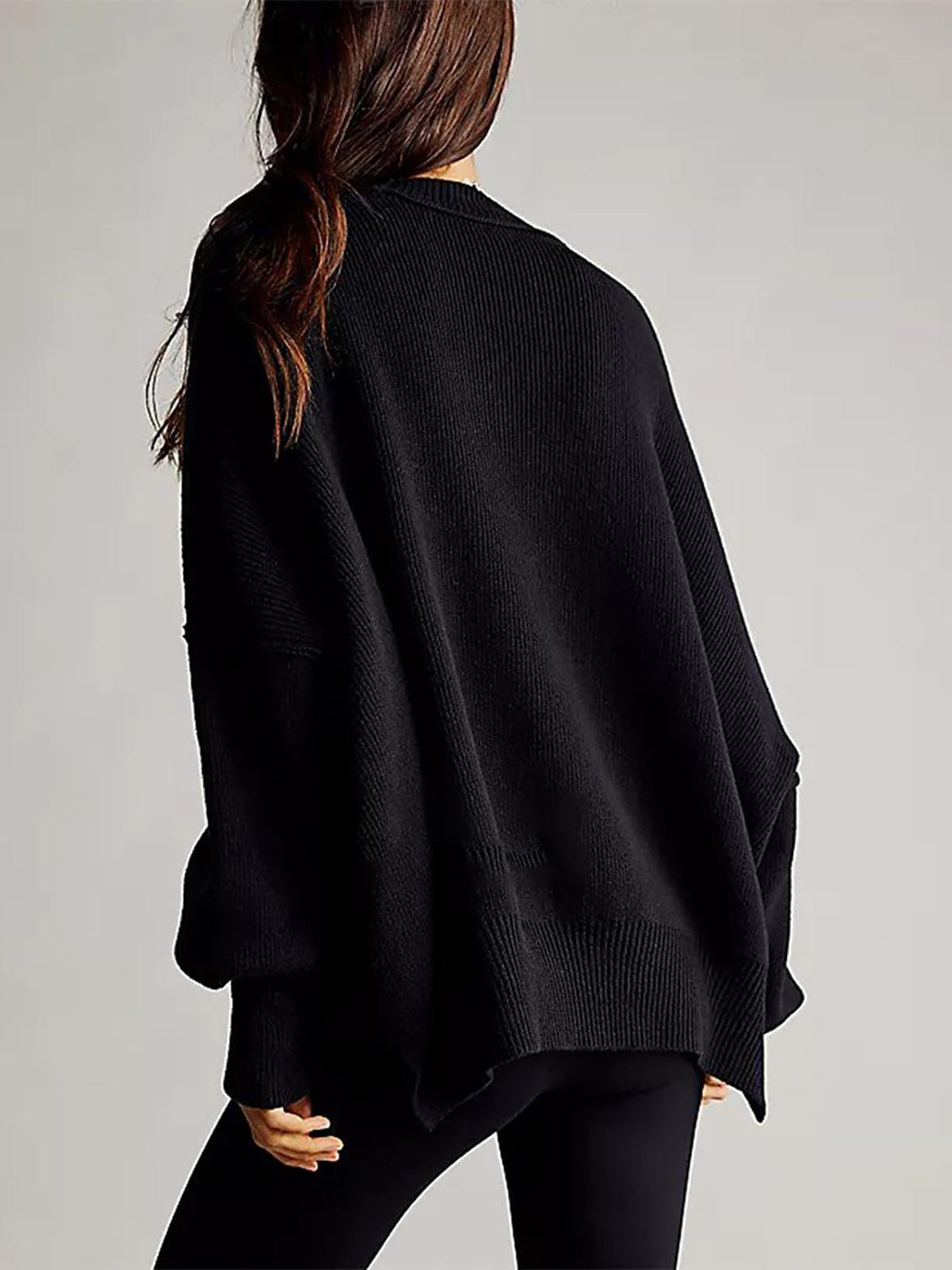 Round Neck Long Sleeve Sweater  Trendsi   