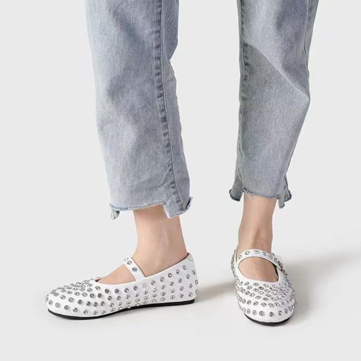 PU Leather Studded Flat Loafers  Trendsi   