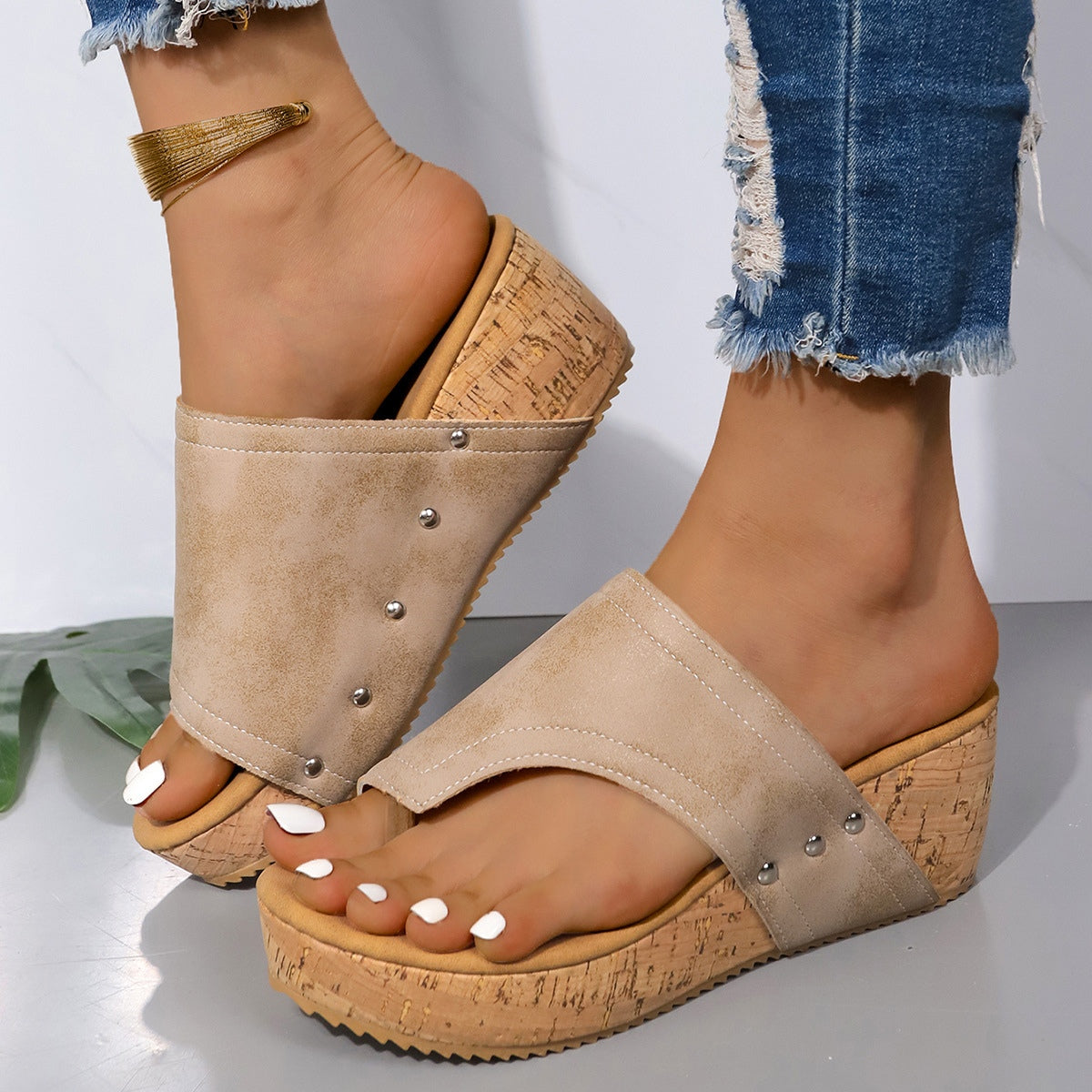 PU Leather Wedge Sandals  Trendsi   