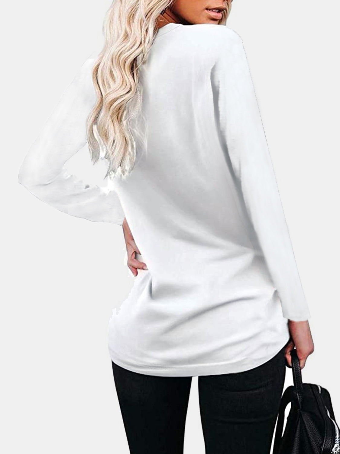 Round Neck Long Sleeve T-Shirt T-Shirt Trendsi   