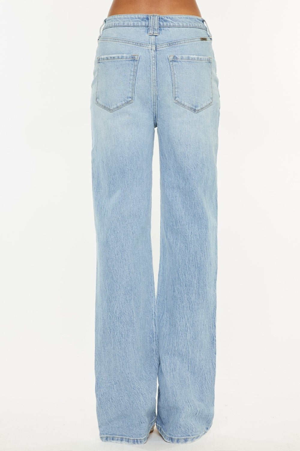 Kancan Distressed High Waist Straight Jeans  Trendsi   