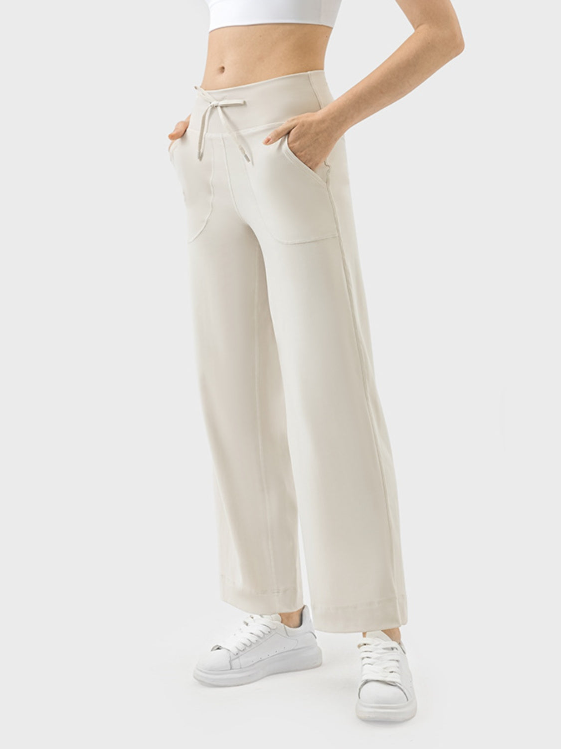 Millennia Drawstring Active Pants with Pockets  Trendsi   