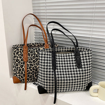 PU Leather Printed Medium Tote Bag