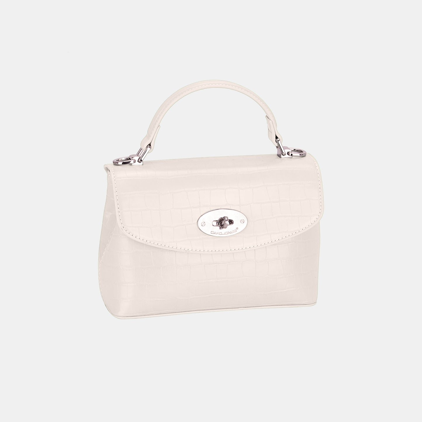 David Jones Texture PU Leather Handbag  Trendsi Creamy White One Size 