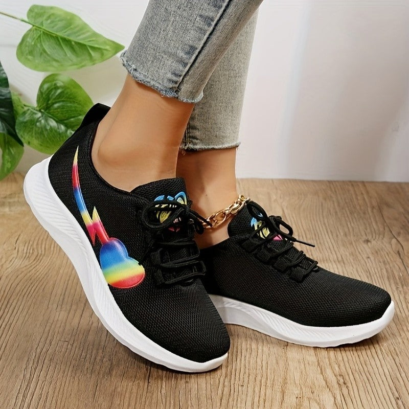 Mesh Lace-Up Sneakers  Trendsi Black 36(US5) 