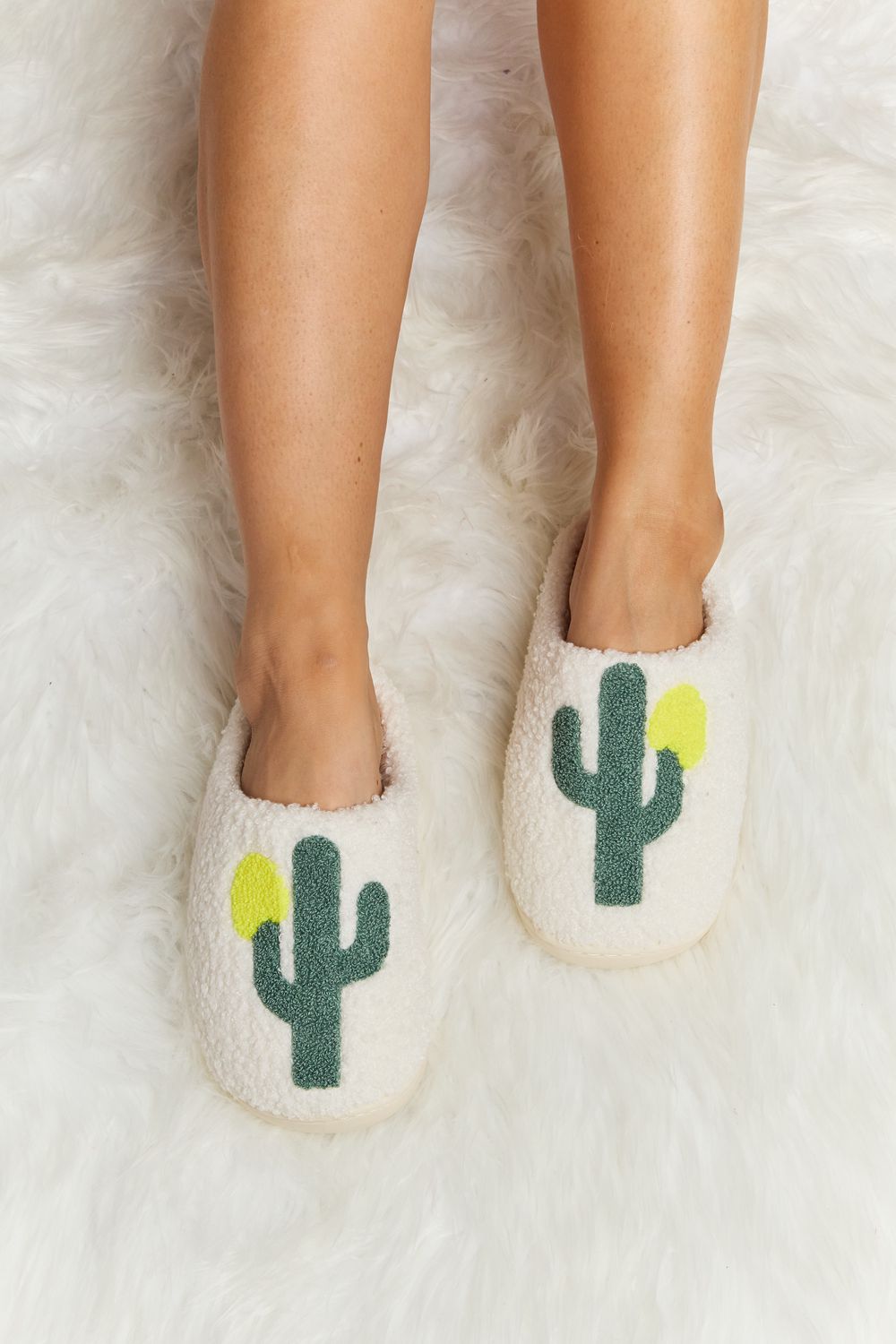 Melody Cactus Plush Slide Slippers  Trendsi   