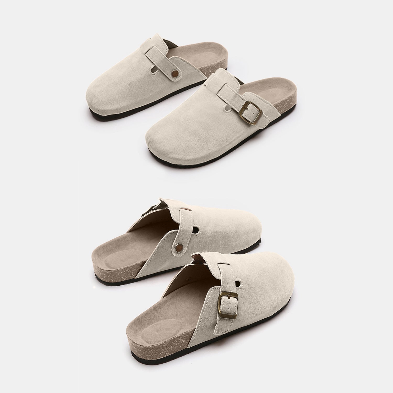 Suede Closed Toe Buckle Slide  Trendsi   