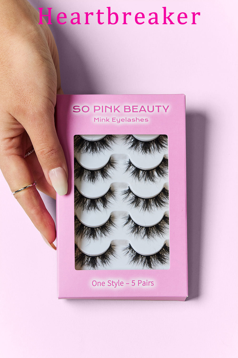 SO PINK BEAUTY Mink Eyelashes 5 Pairs  Trendsi Heartbreaker One Size 