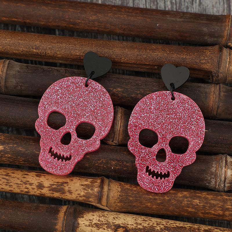 Acrylic Skeleton & Heart Earrings  Trendsi   