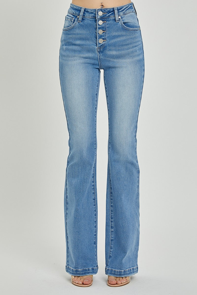 RISEN Full Size High Rise Button Fly Bootcut Jeans  Trendsi   