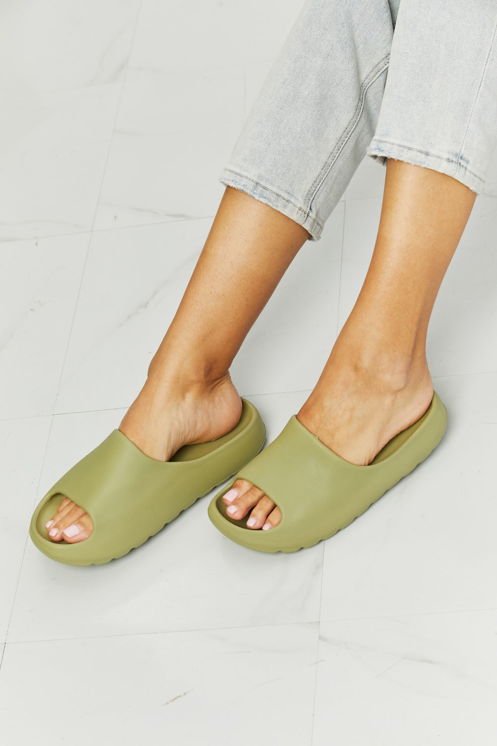 NOOK JOI In My Comfort Zone Slides in Green  Trendsi   