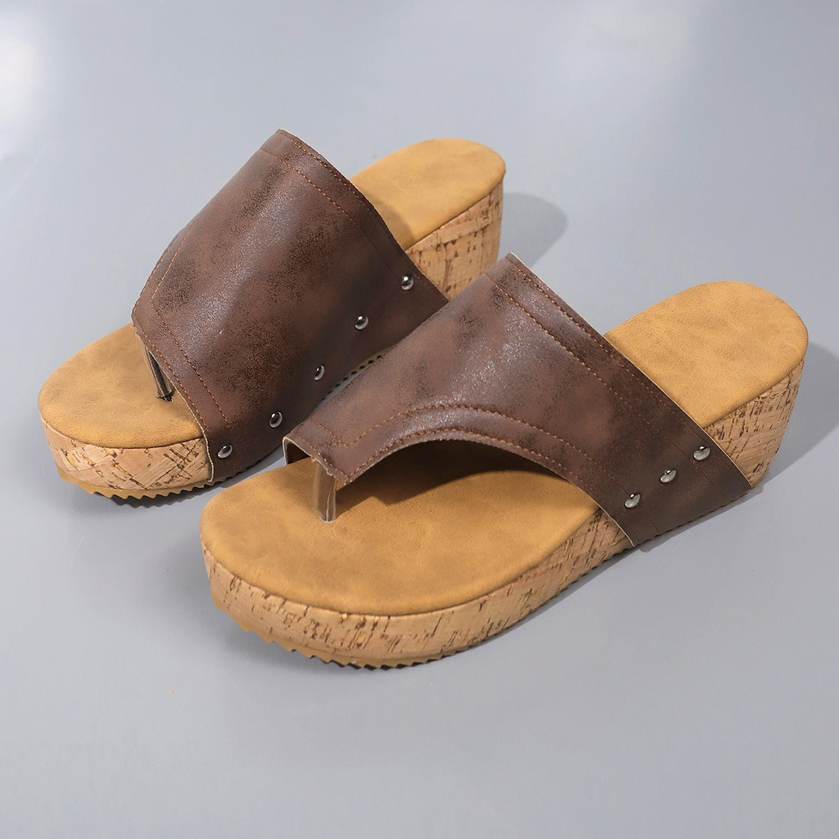 PU Leather Wedge Sandals  Trendsi   