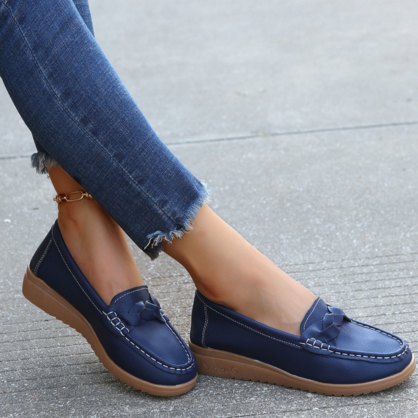 Weave Wedge Heeled Loafers  Trendsi   