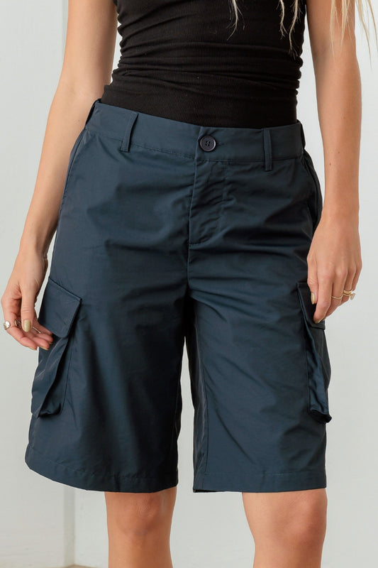 Le Lis Navy Cargo Bermuda Shorts  Trendsi Navy XS 