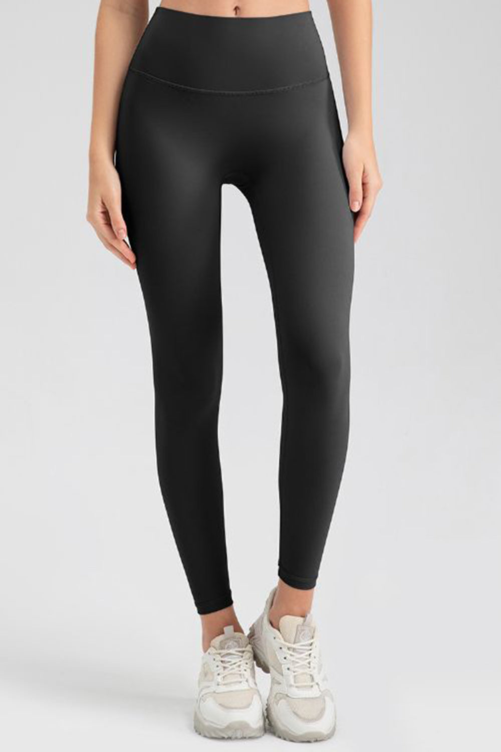 Wide Waistband Sport Leggings  Trendsi Black S 