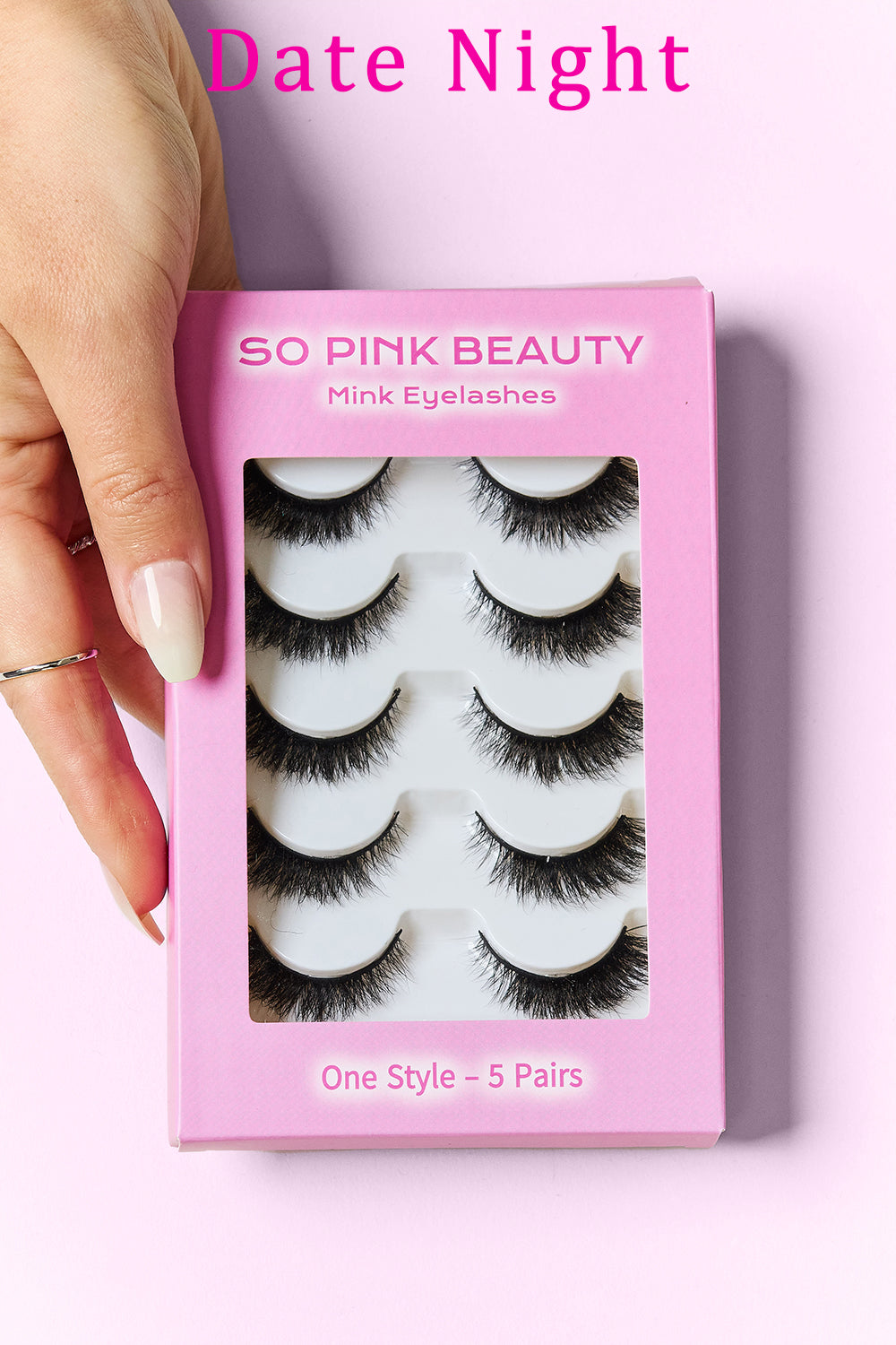 SO PINK BEAUTY Mink Eyelashes 5 Pairs  Trendsi Date Night One Size 