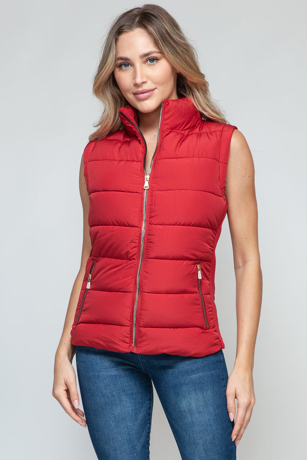 Snobbish Zip Up Turtleneck Vest with Pockets  Trendsi   