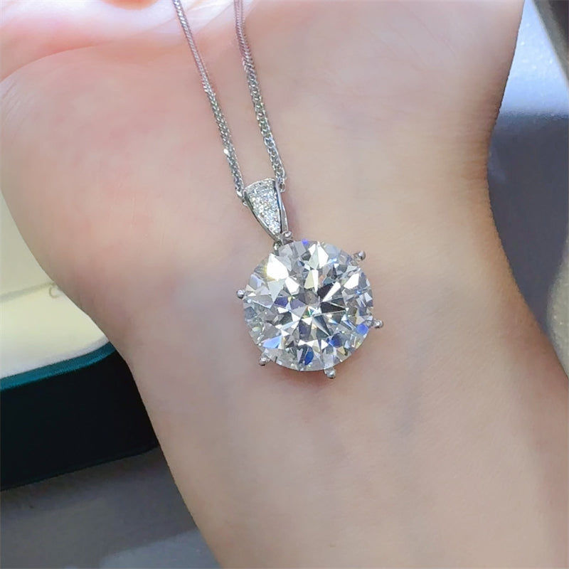 10 Carat Moissanite 925 Sterling Silver Pendant Necklace  Trendsi   