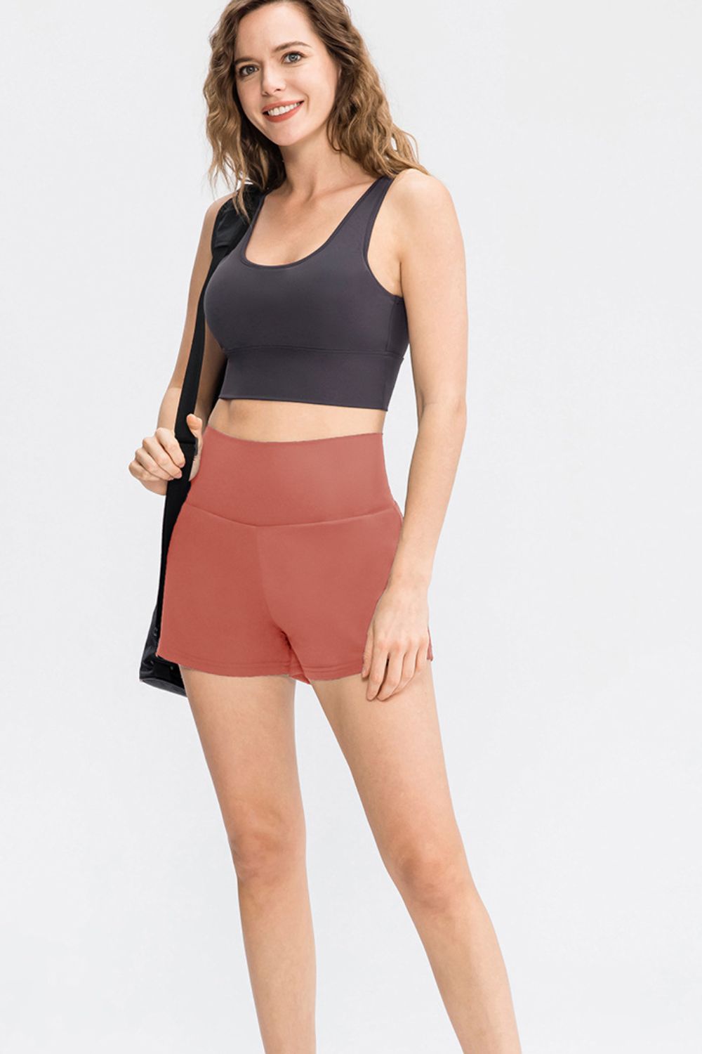 Wide Waistband Sports Shorts with Pockets  Trendsi   