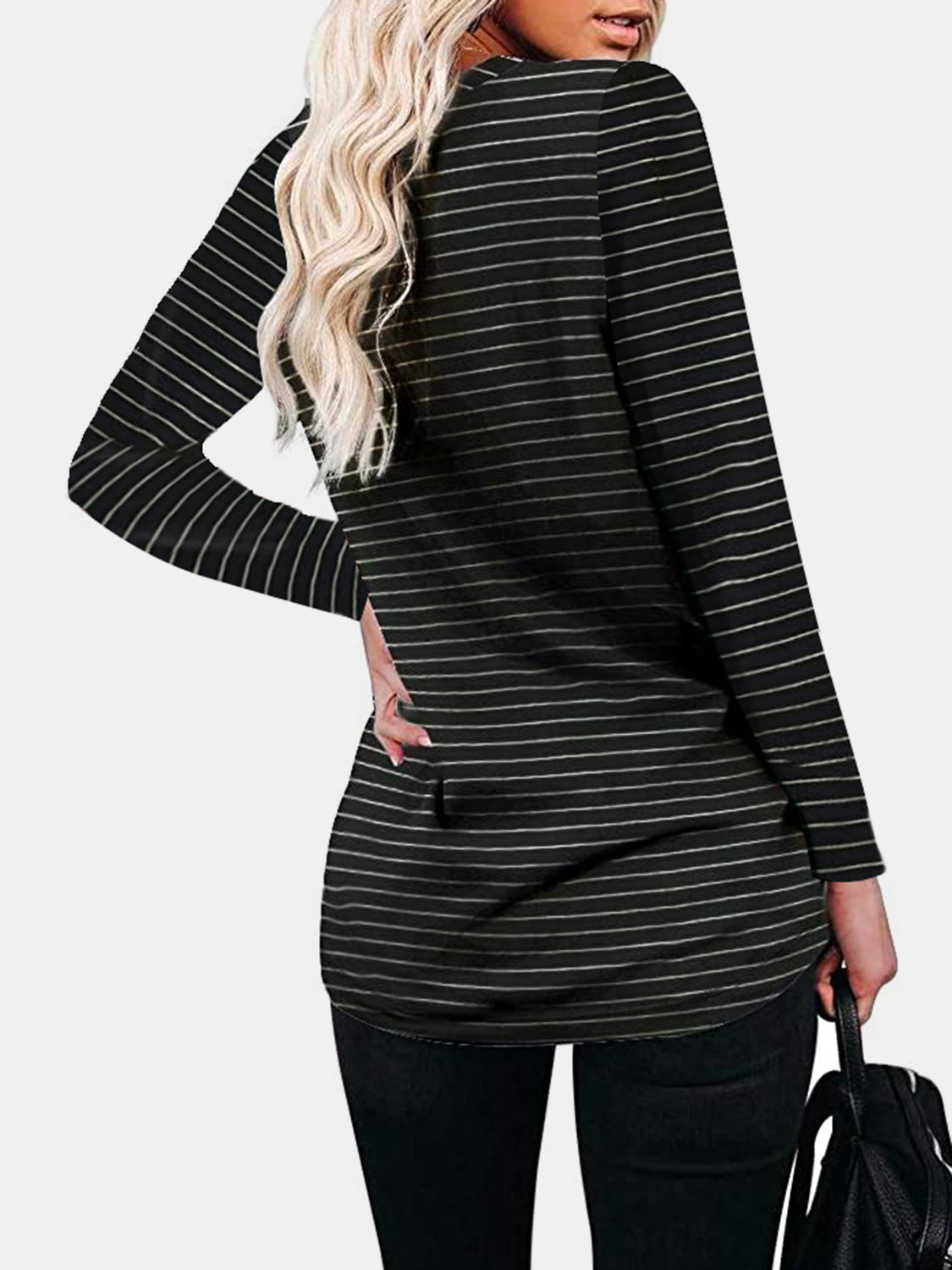 Round Neck Long Sleeve T-Shirt T-Shirt Trendsi   