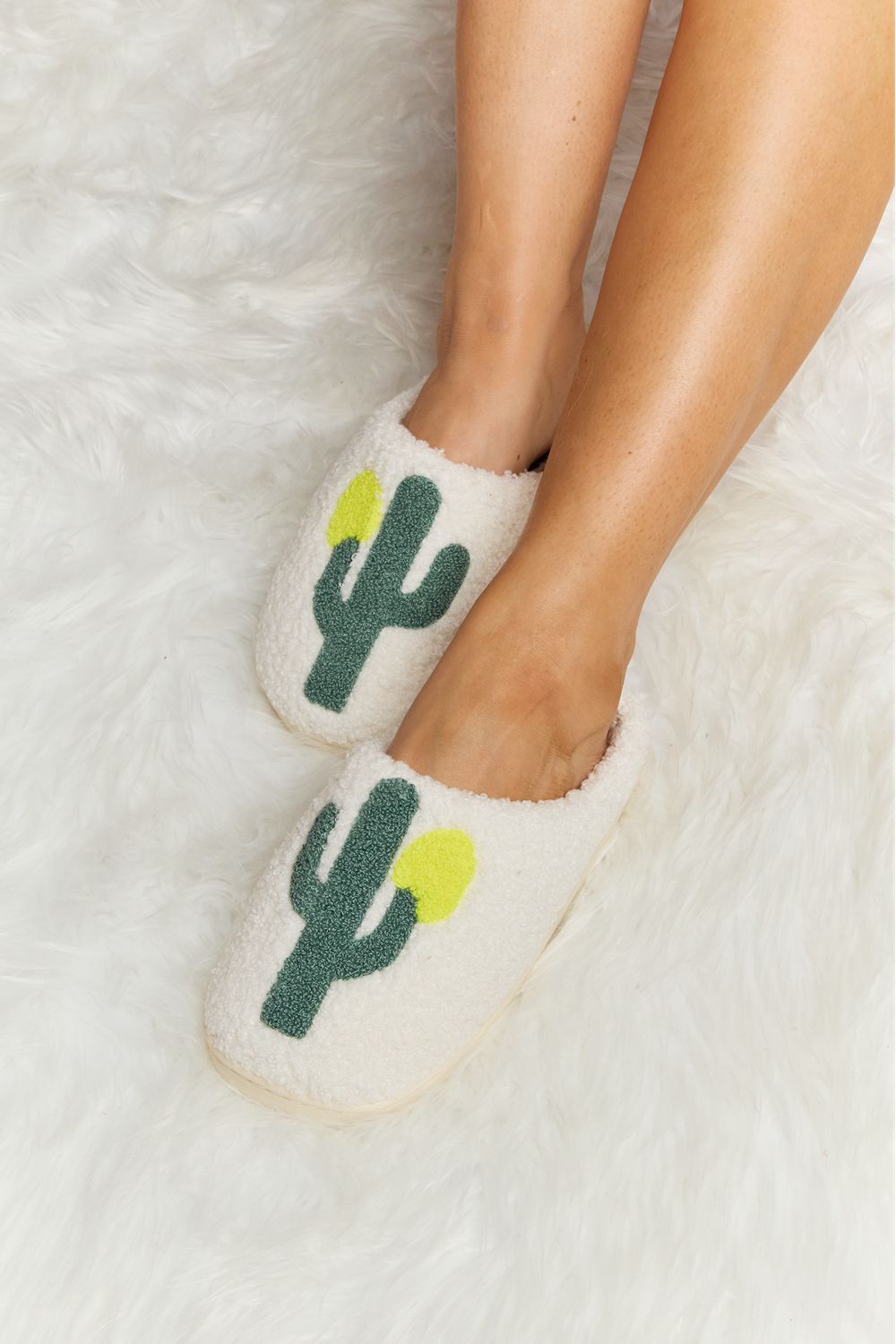 Melody Cactus Plush Slide Slippers  Trendsi   