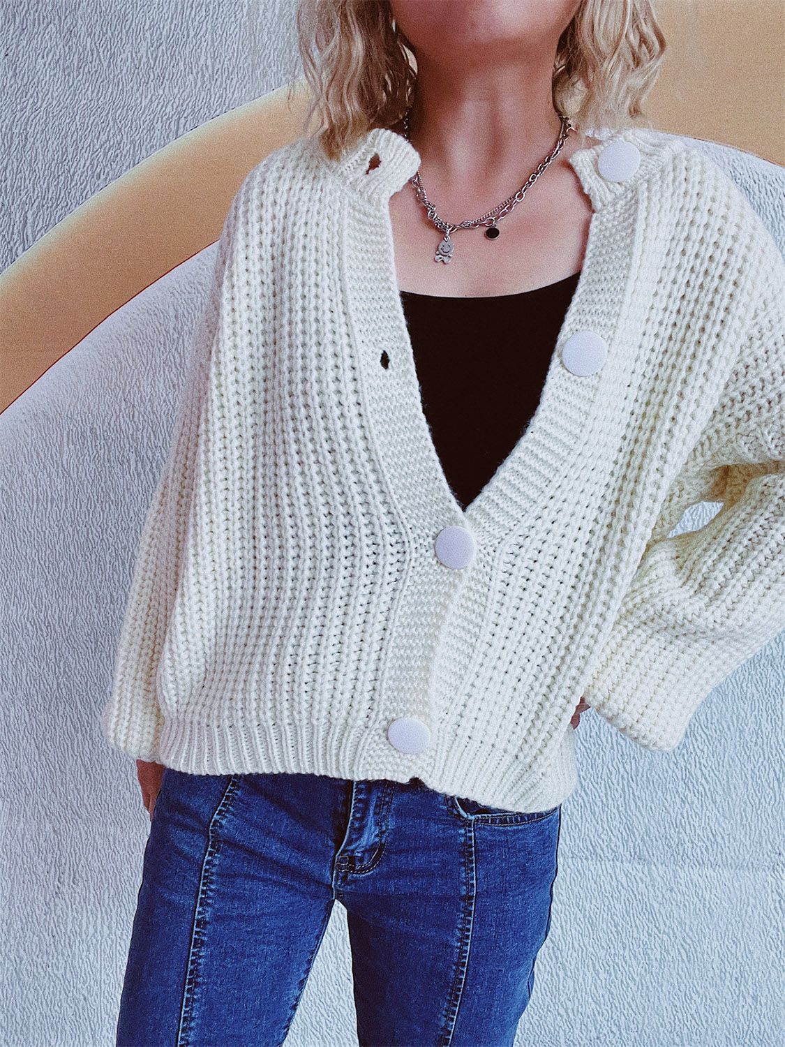 Button Up Long Sleeve Cardigan  Trendsi   