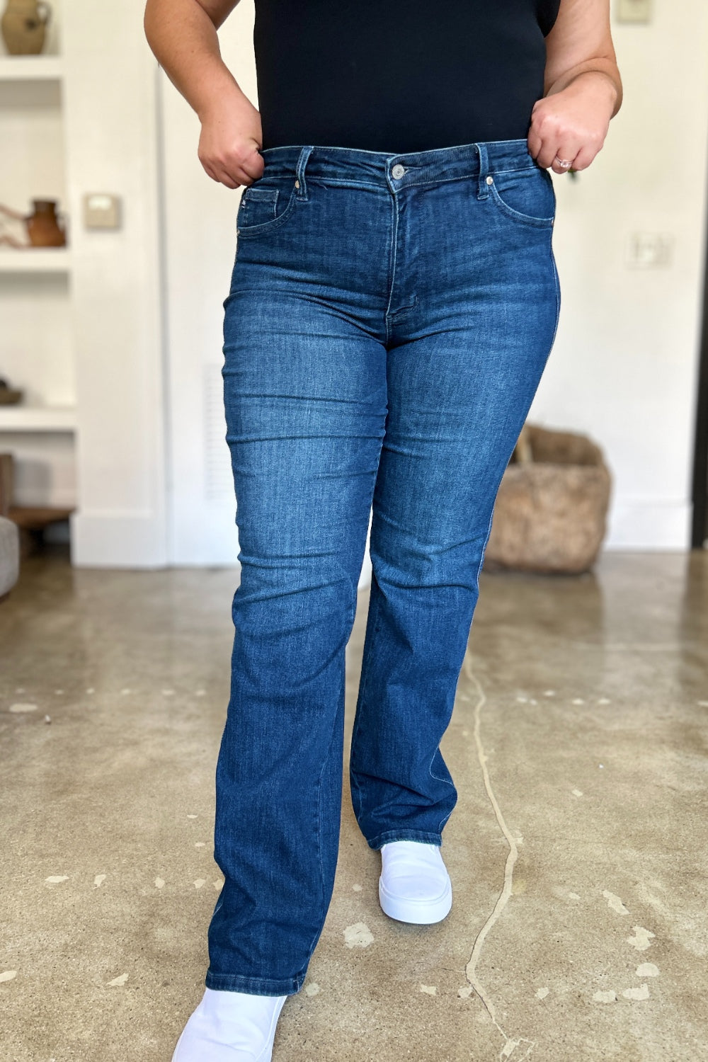 Judy Blue Full Size Tummy Control Straight Jeans  Trendsi   