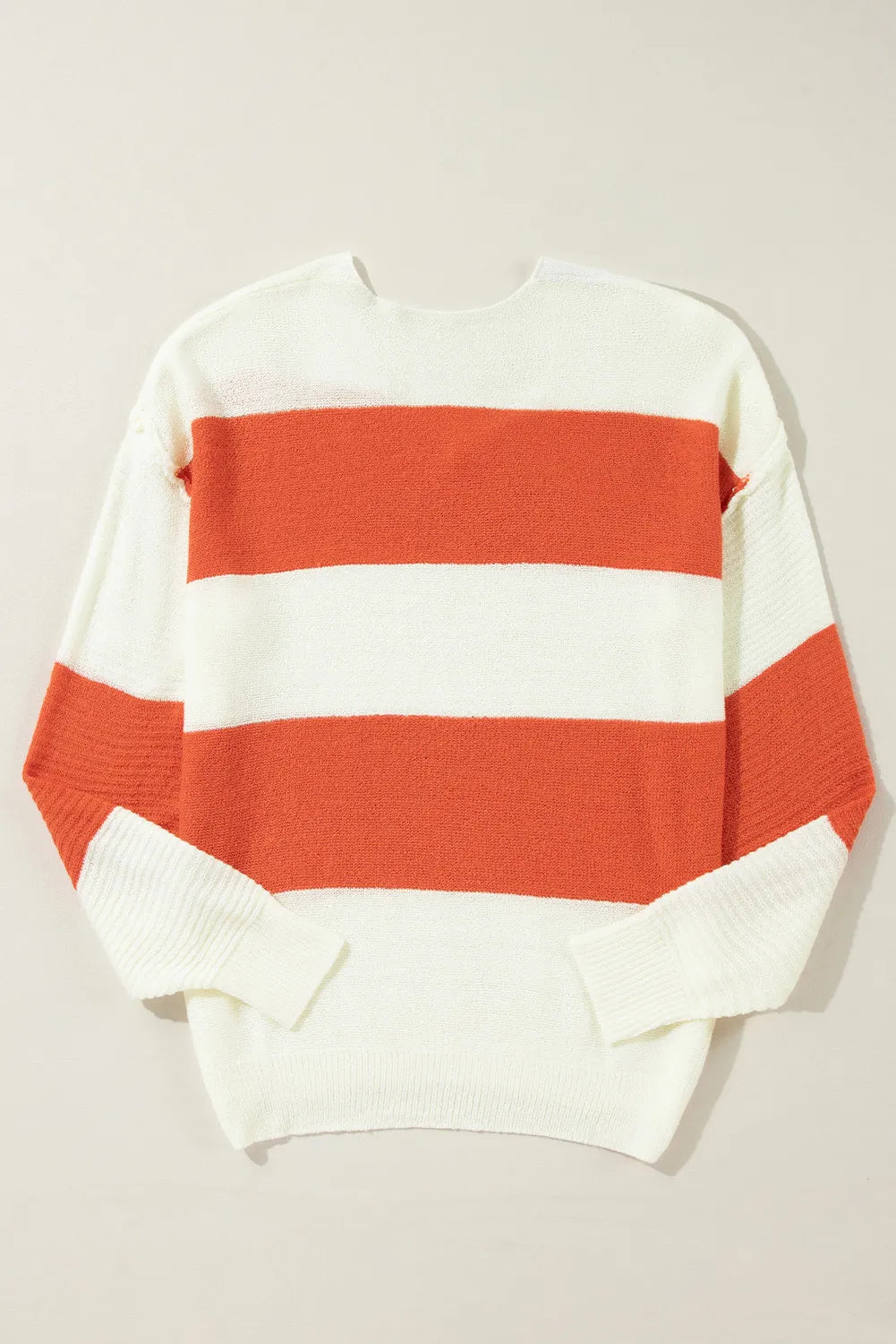 Color Block Dropped Shoulder V-Neck Sweater  Trendsi   