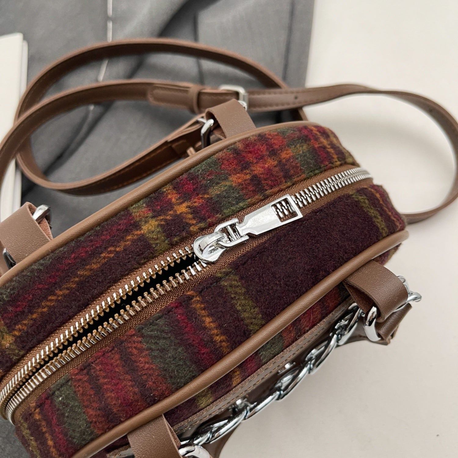 Plaid Print Crossbody Bag  Trendsi   