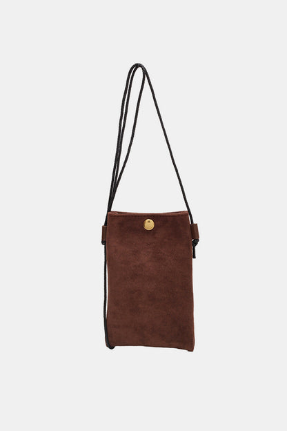 Suede Snap Down Crossbody Bag