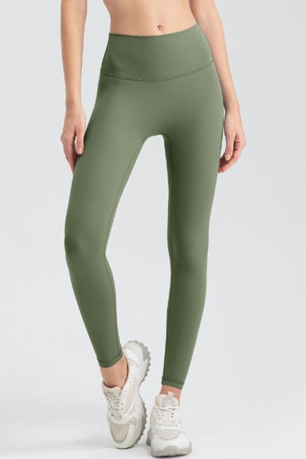 Wide Waistband Sport Leggings  Trendsi Moss S 