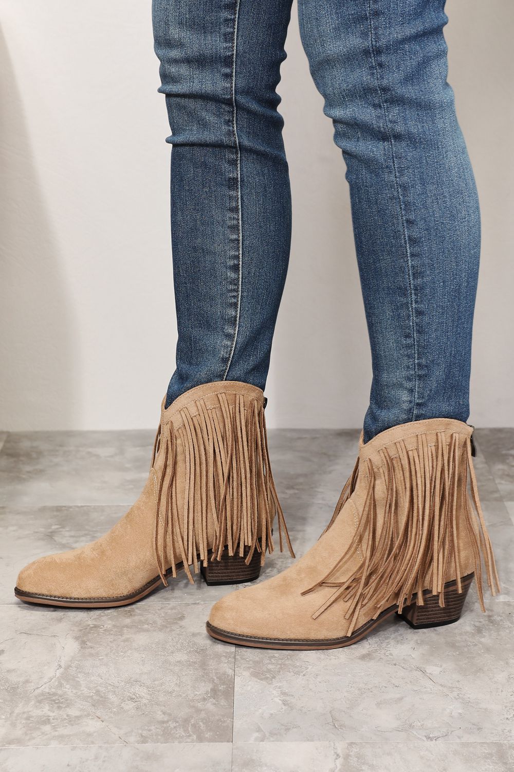 Legend Women's Fringe Cowboy Western Ankle Boots  Trendsi   