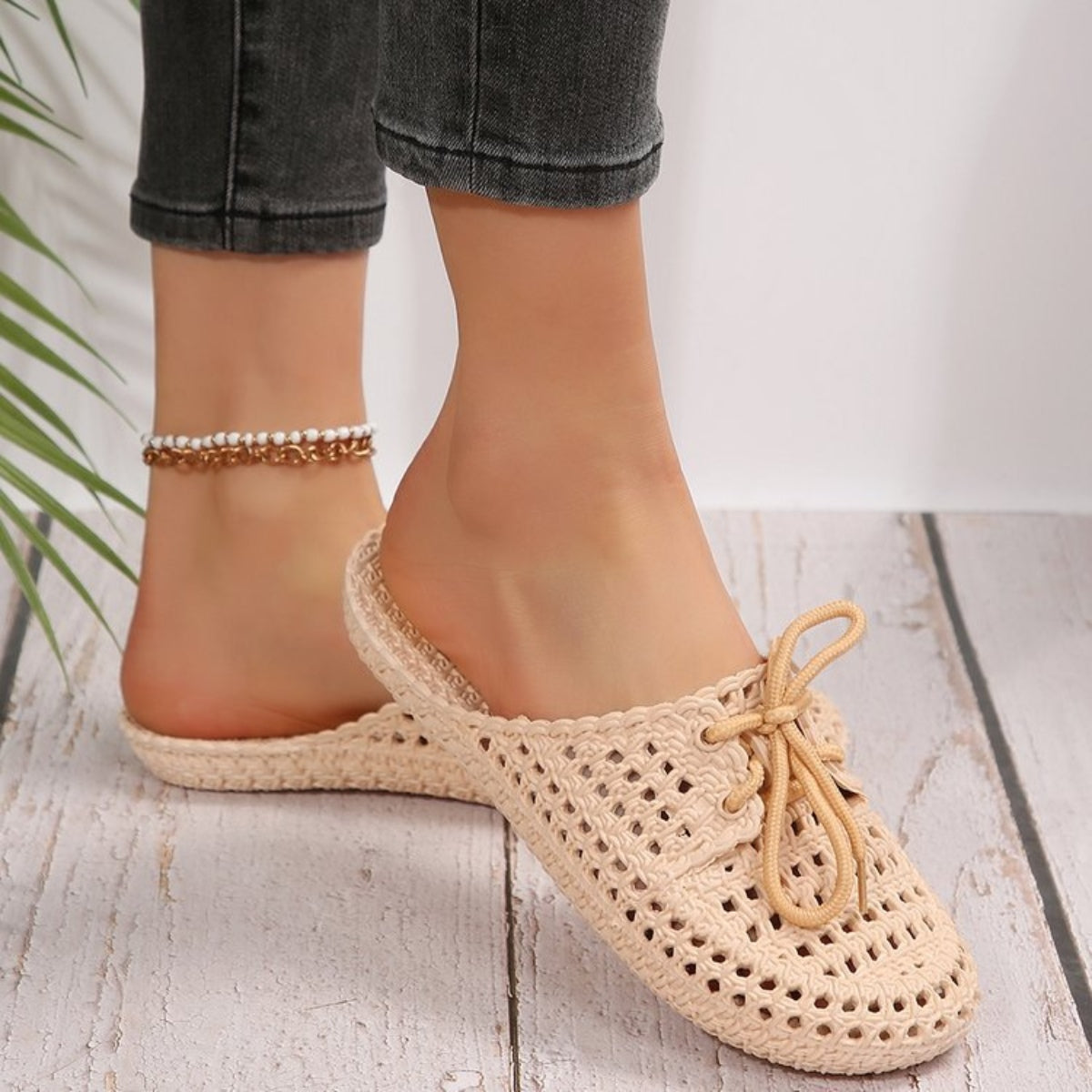 Lace-Up Flat Sandals  Trendsi   