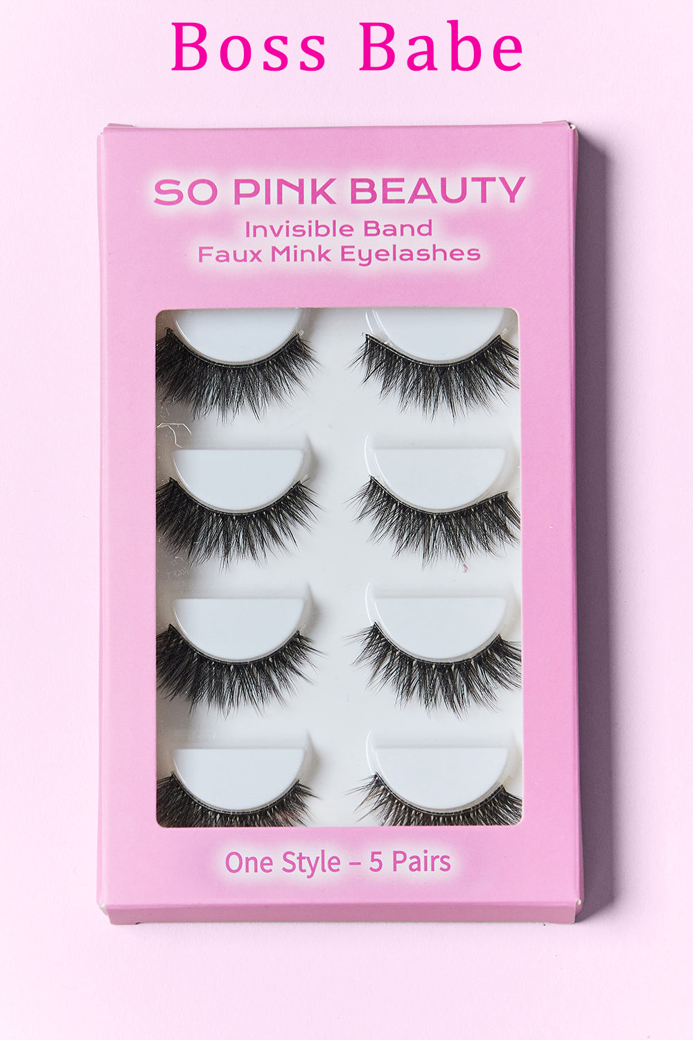 SO PINK BEAUTY Faux Mink Eyelashes 5 Pairs  Trendsi   