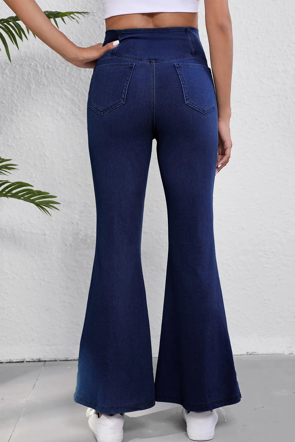 Asymmetric Waist Flare Jeans  Trendsi   