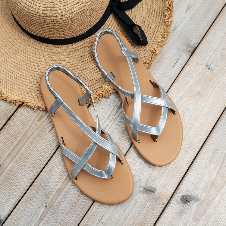 PU Leather Crisscross Flat Sandals  Trendsi   