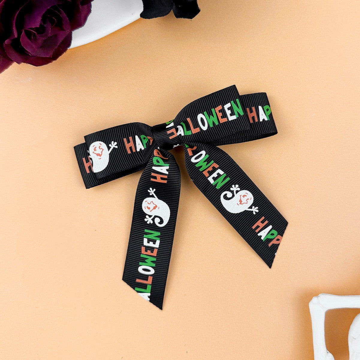 2-Piece Polyester Bow Hair Clip  Trendsi Black One Size 