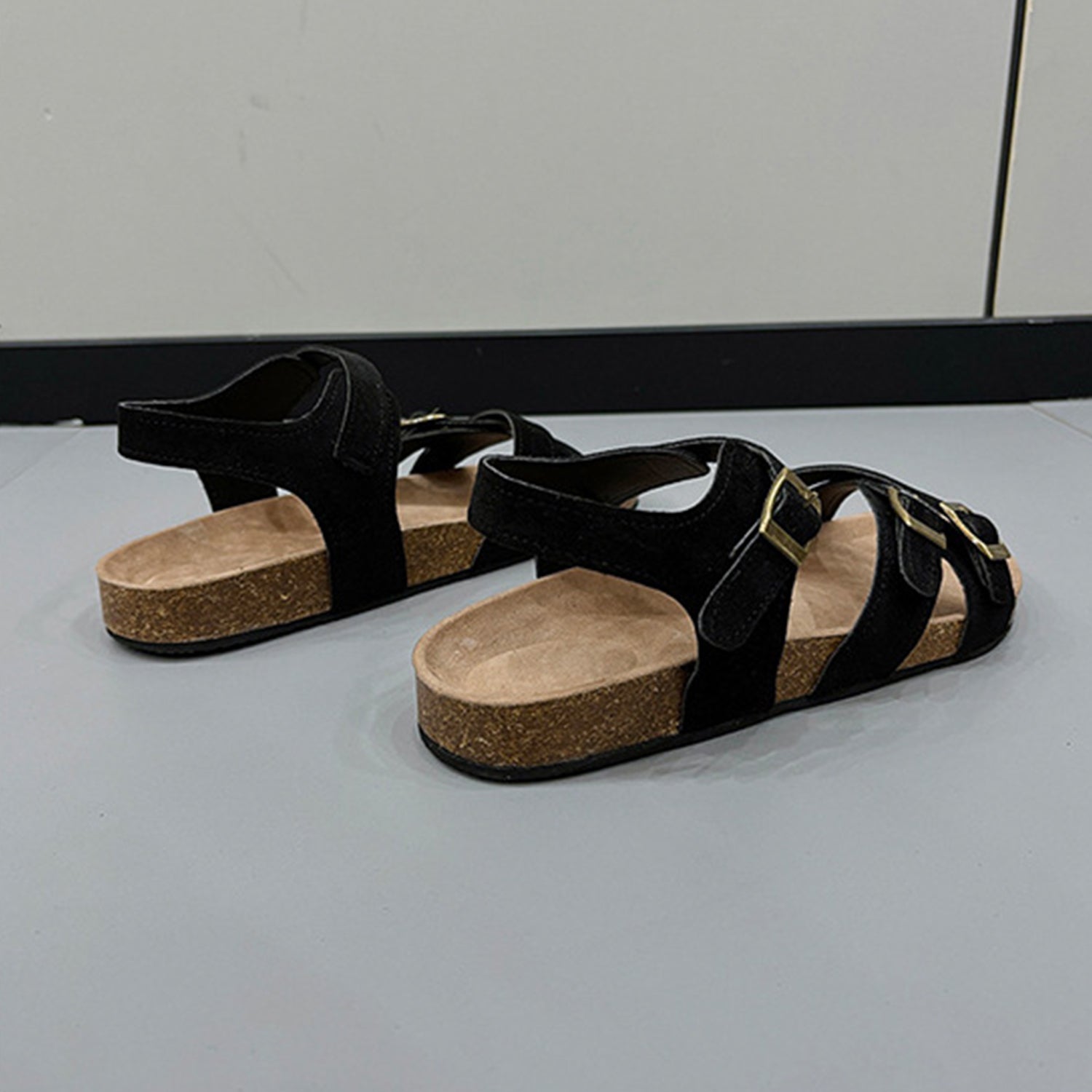 Open Toe Flat Buckle Sandals  Trendsi   