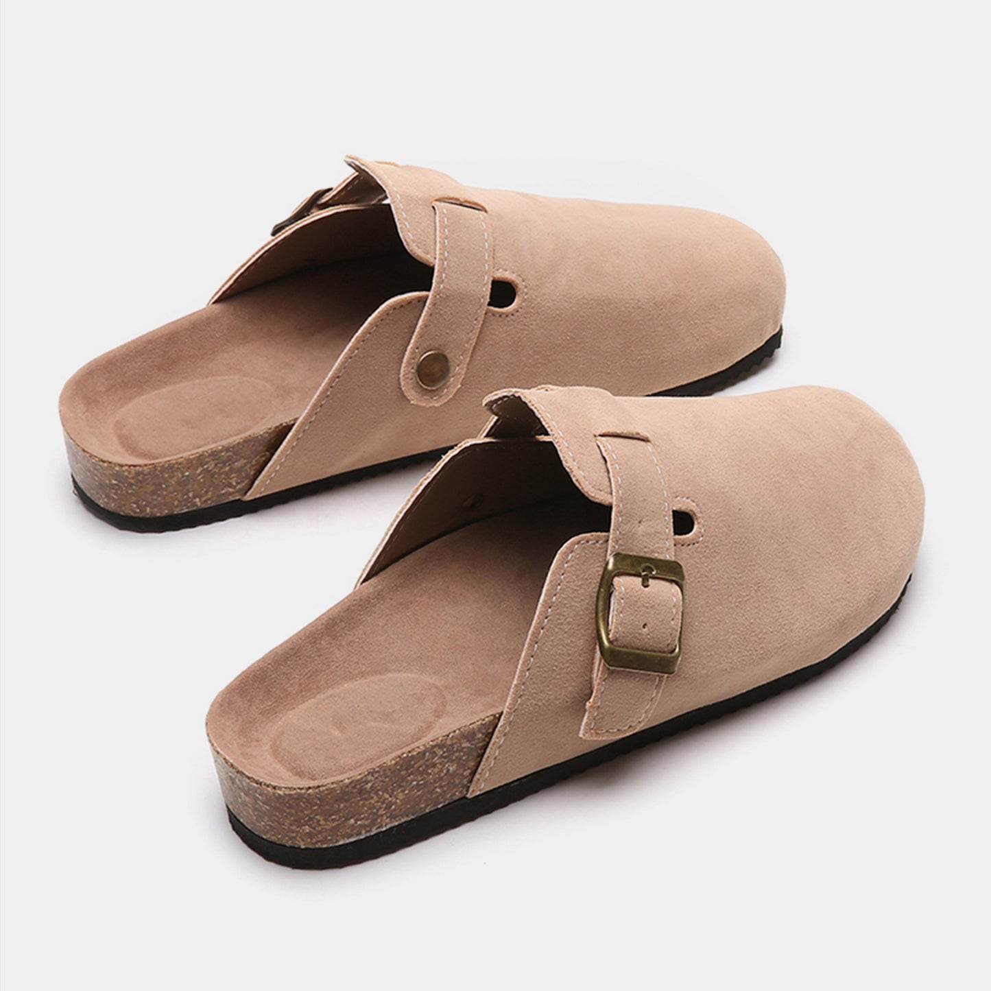 Suede Closed Toe Buckle Slide  Trendsi   