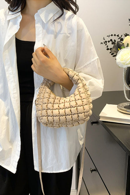 Quilted Puffy Removable Strap Crossbody Bag Bag Trendsi   