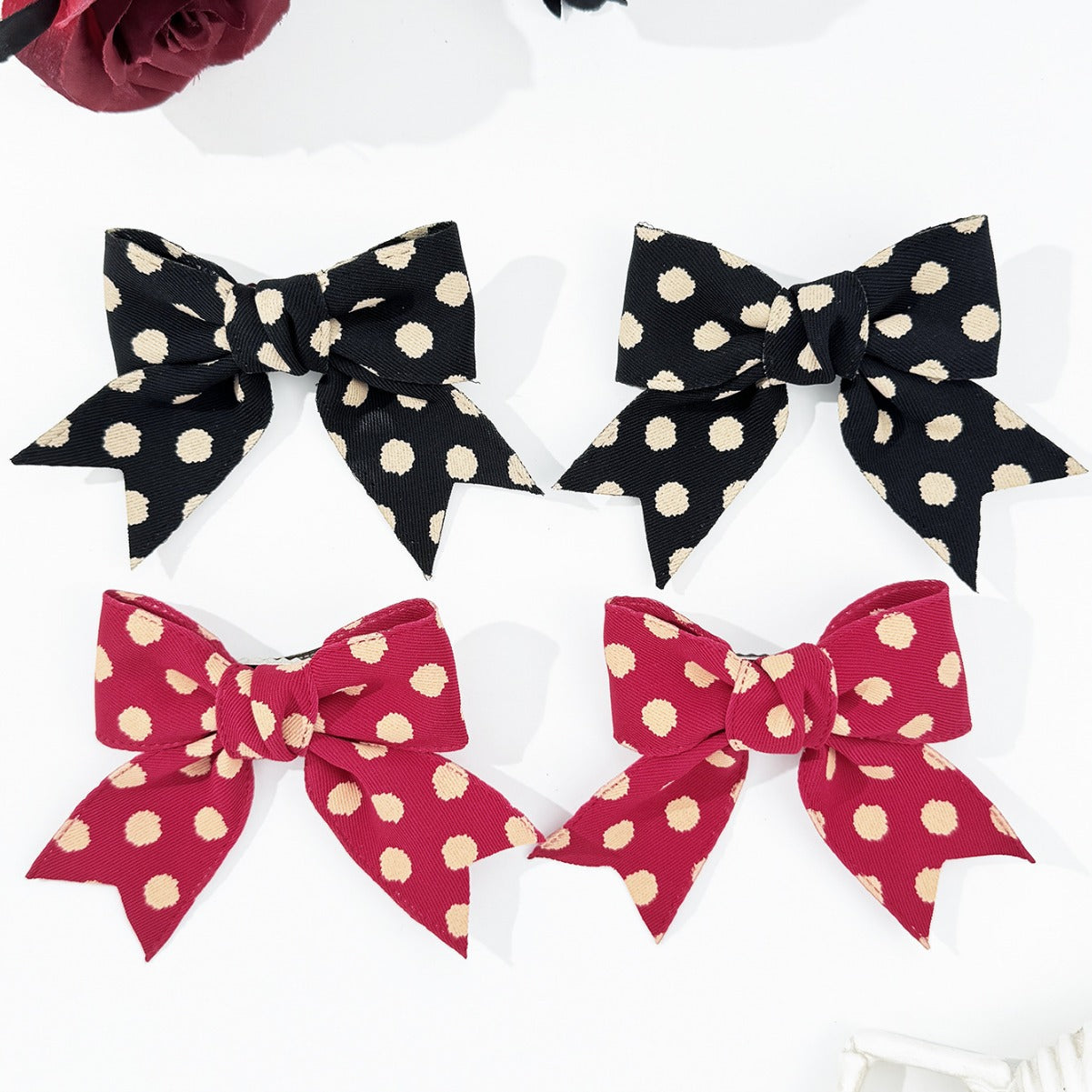 2-Piece Polka Dot Bow Hair Clip  Trendsi   