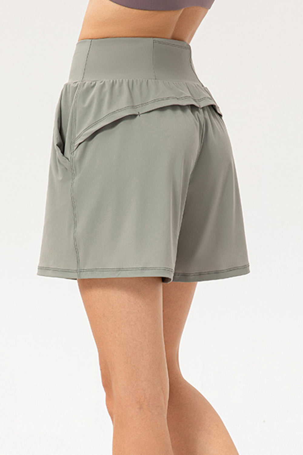 Pocketed Elastic Waist Active Shorts  Trendsi   