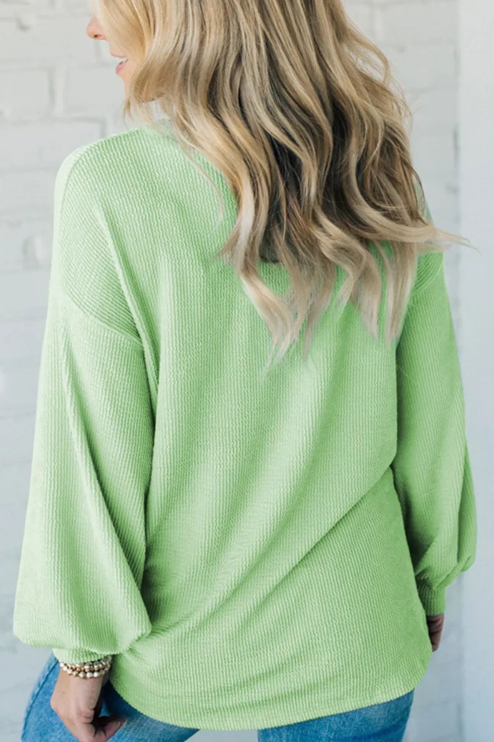 Textured Round Neck Dropped Shoulder Top  Trendsi   