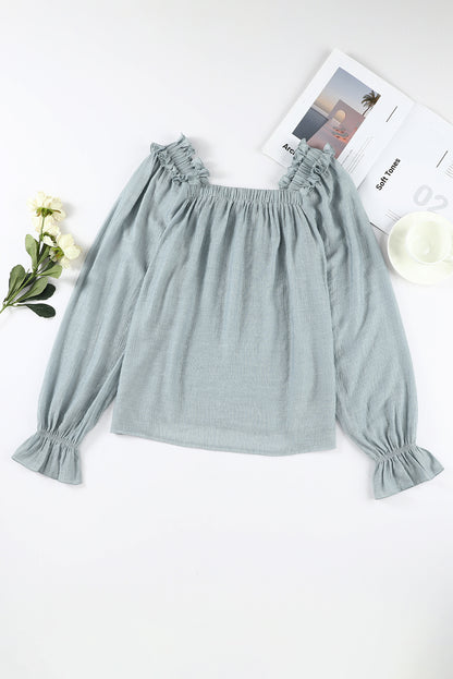 Frill Trim Flounce Sleeve Blouse Blouse Trendsi   