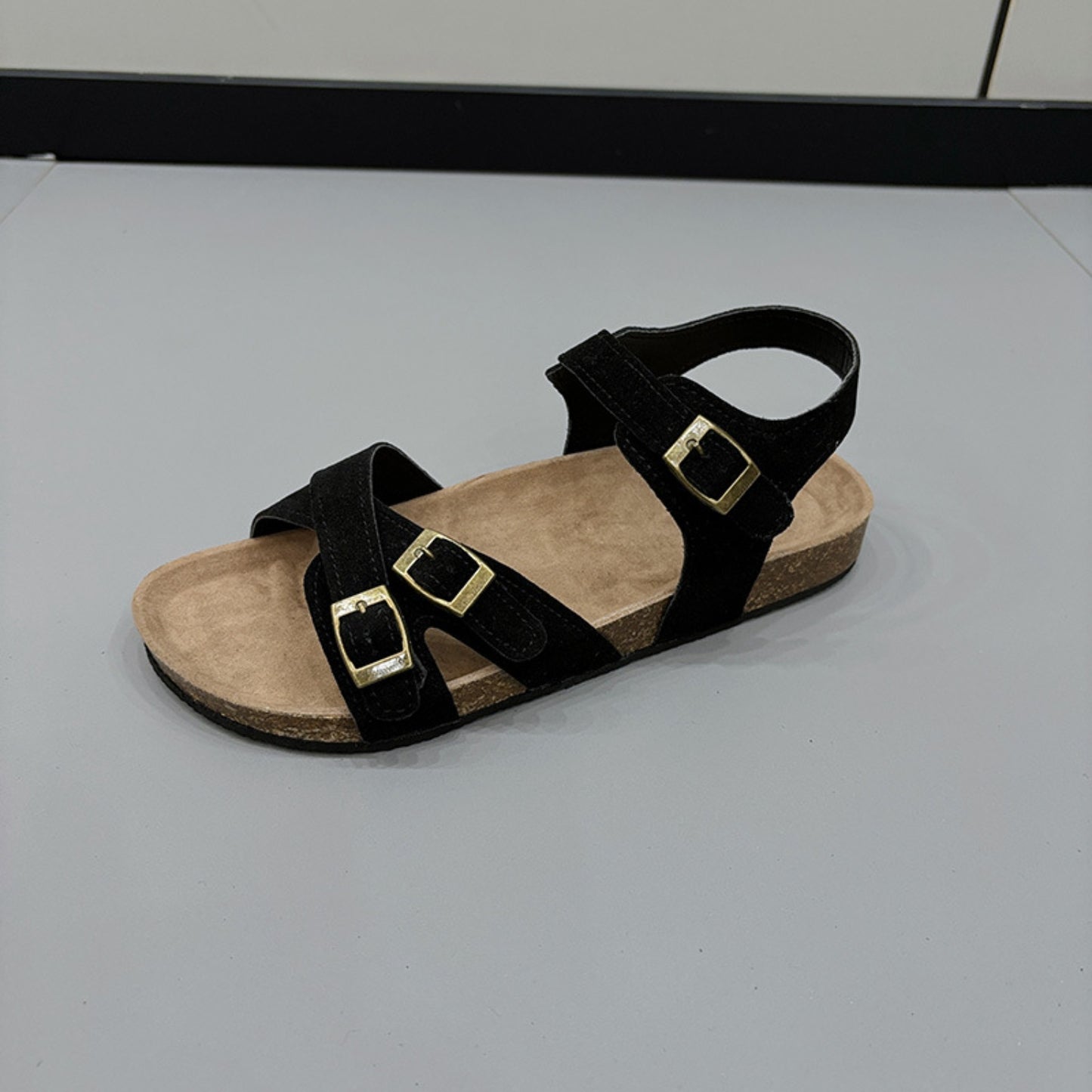 Open Toe Flat Buckle Sandals  Trendsi   