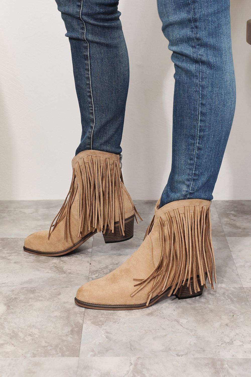 Legend Women's Fringe Cowboy Western Ankle Boots  Trendsi   