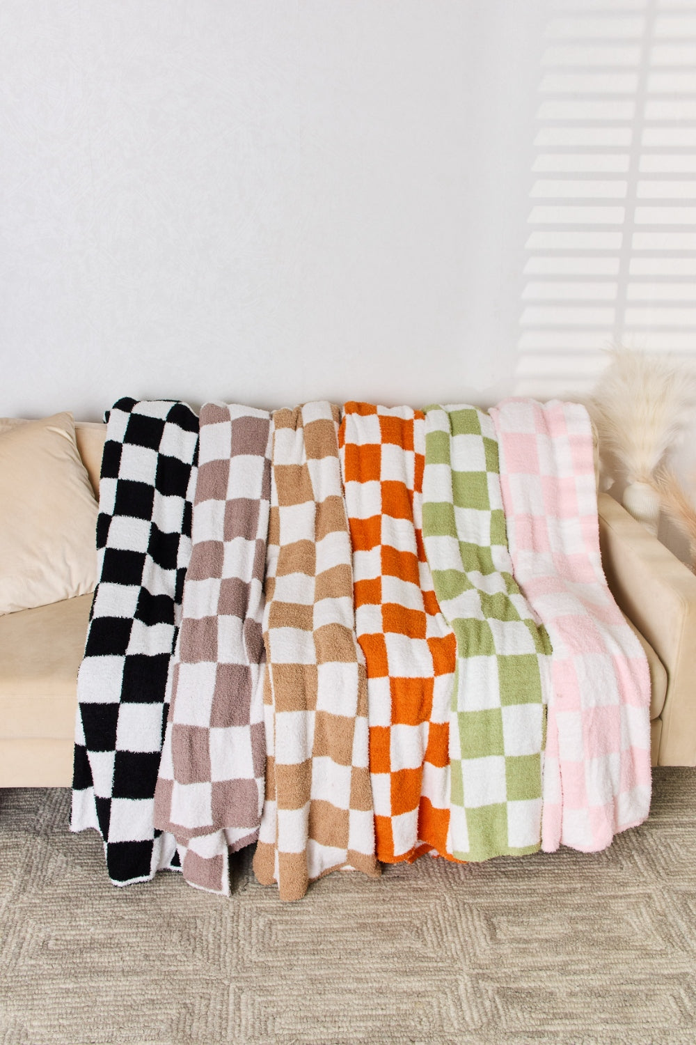 Cuddley Checkered Decorative Throw Blanket  Trendsi   