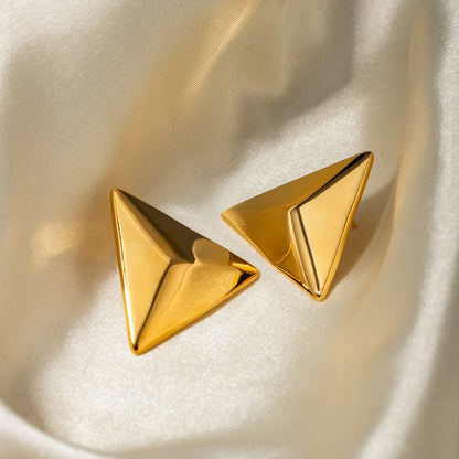 Stainless Steel 3D Triangle Earrings  Trendsi   