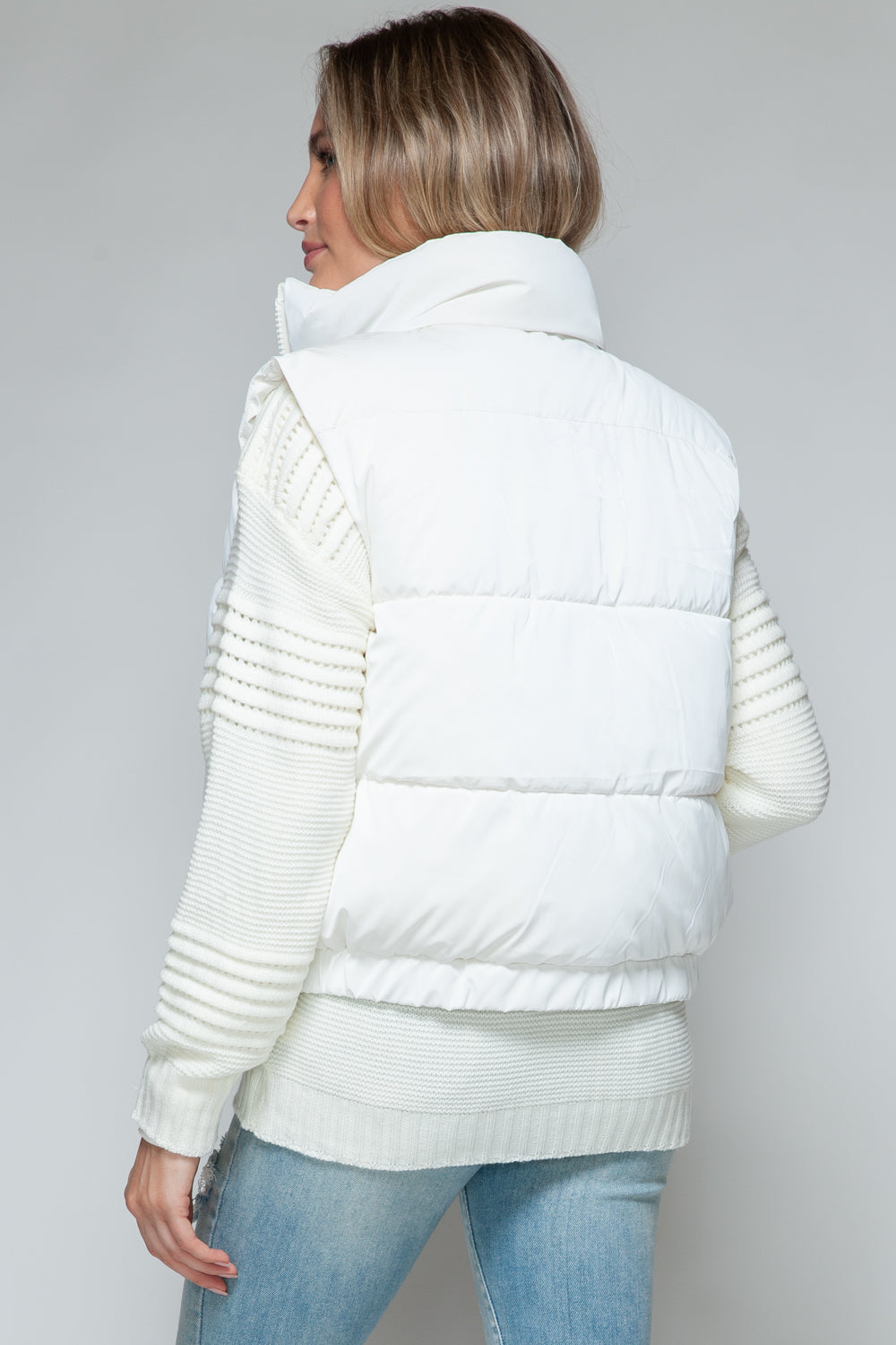 Snobbish Fine Fur Lining Quilted Vest  Trendsi   